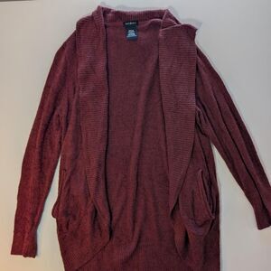 Max-co Women's Burgundy and Red Cardigan